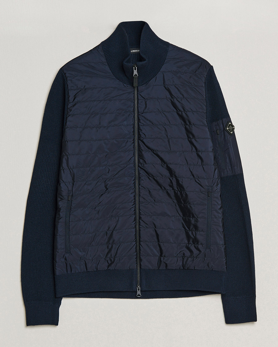Herre | Trøjer | J.Lindeberg | Beck Knitted Hybrid Jacket Navy