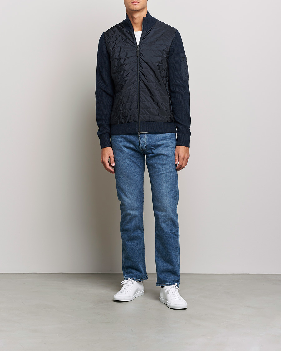 Herre | Trøjer | J.Lindeberg | Beck Knitted Hybrid Jacket Navy