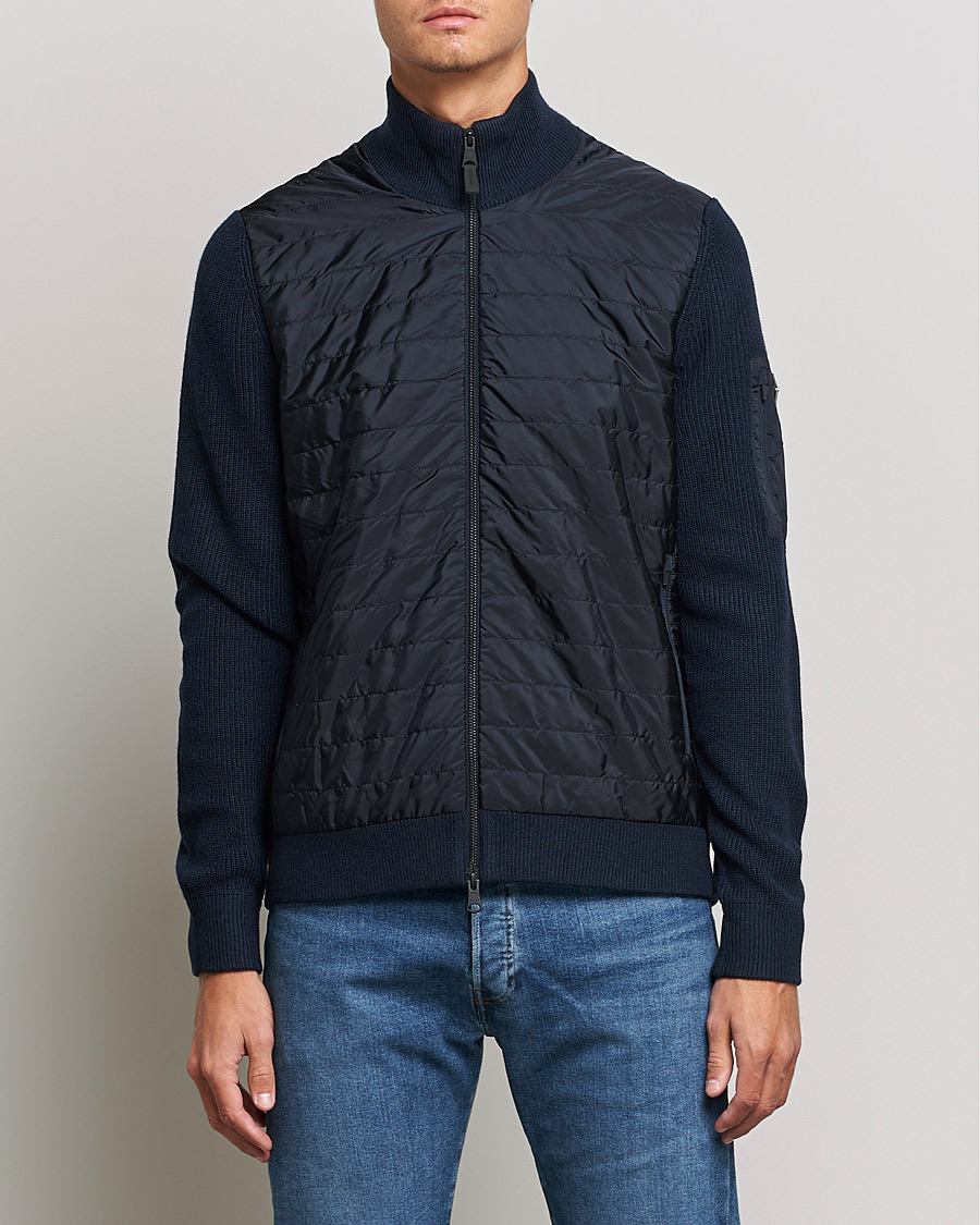 Herre | Trøjer | J.Lindeberg | Beck Knitted Hybrid Jacket Navy