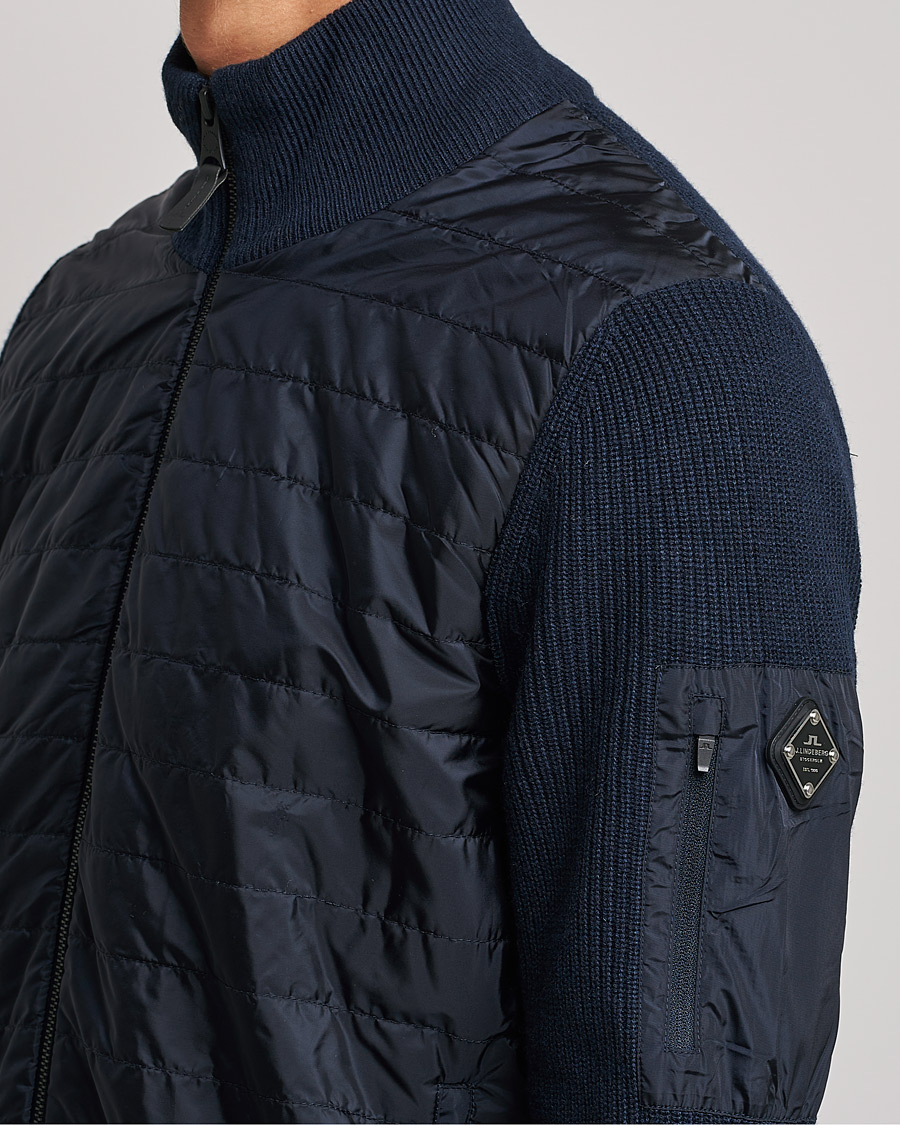 Herre | Trøjer | J.Lindeberg | Beck Knitted Hybrid Jacket Navy