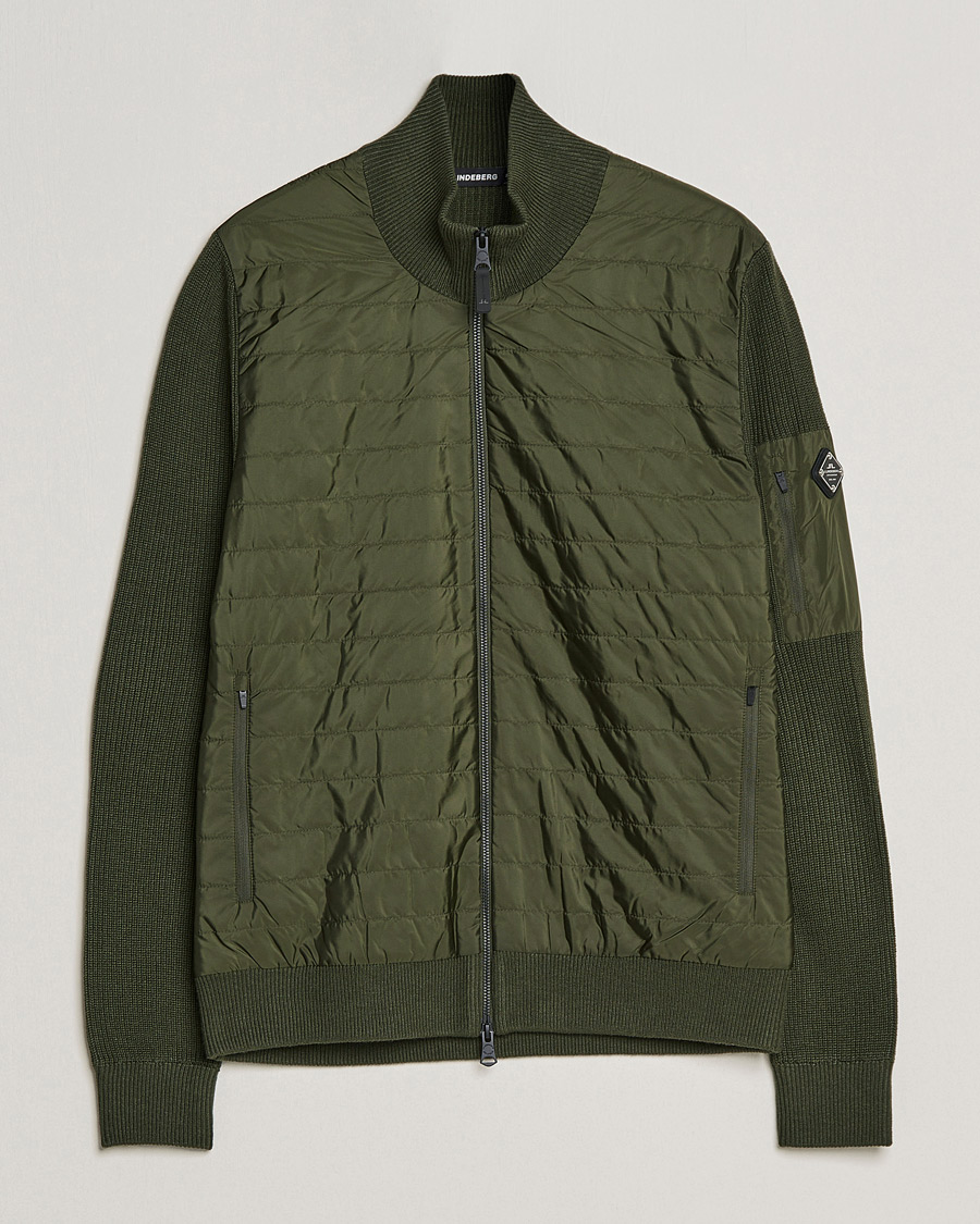 Herre | Trøjer | J.Lindeberg | Beck Knitted Hybrid Jacket Forest Green