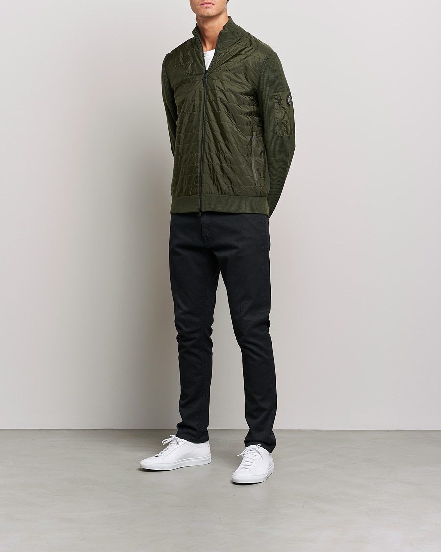 Herre | Trøjer | J.Lindeberg | Beck Knitted Hybrid Jacket Forest Green