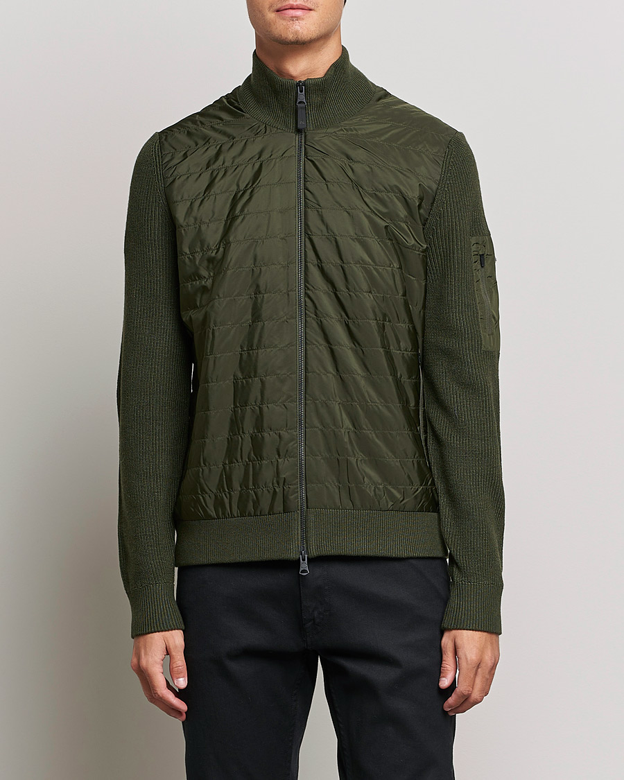 Herre | Trøjer | J.Lindeberg | Beck Knitted Hybrid Jacket Forest Green
