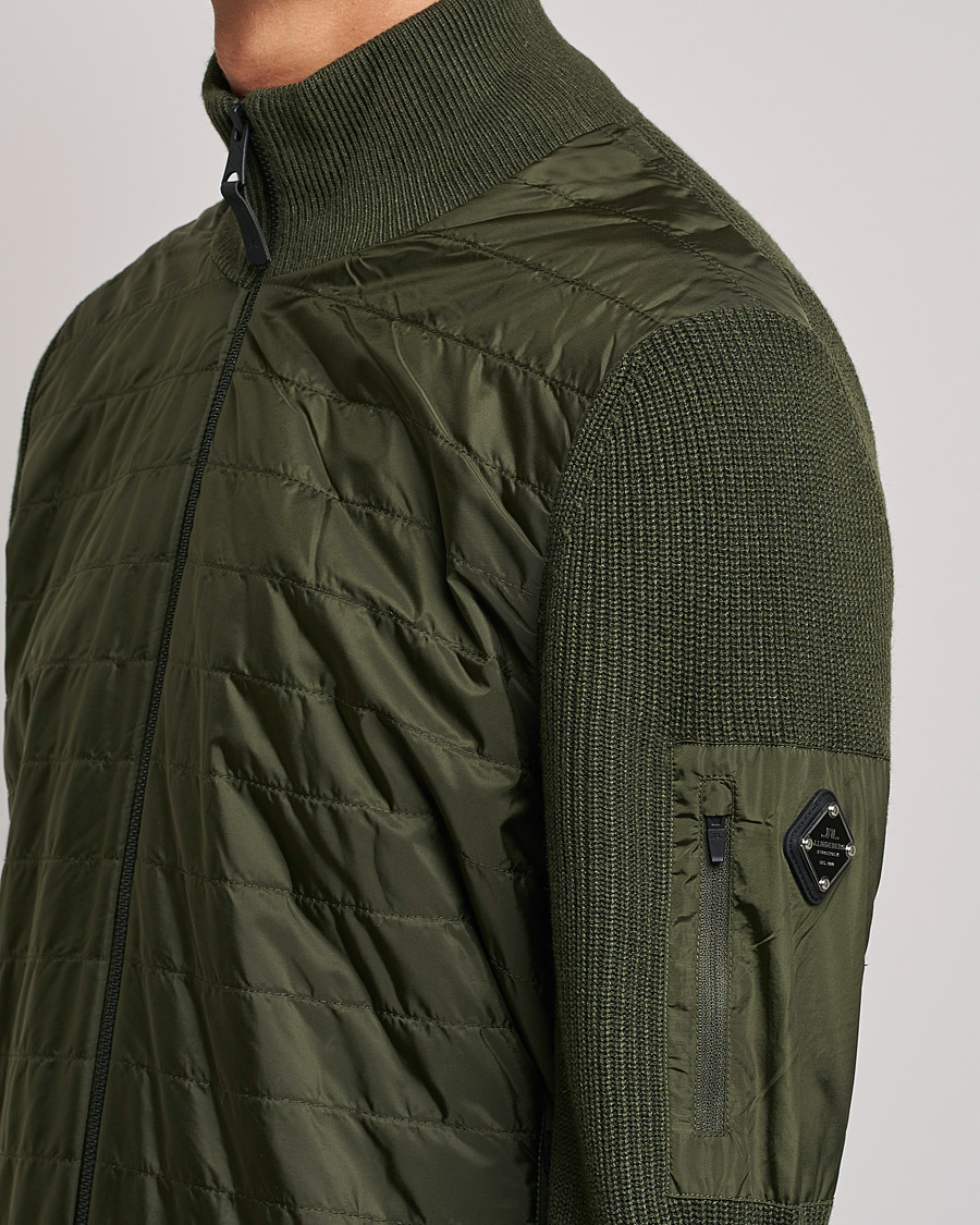 Herre | Trøjer | J.Lindeberg | Beck Knitted Hybrid Jacket Forest Green