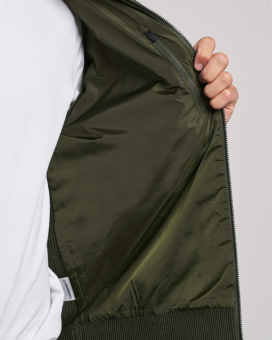 Herre | Trøjer | J.Lindeberg | Beck Knitted Hybrid Jacket Forest Green