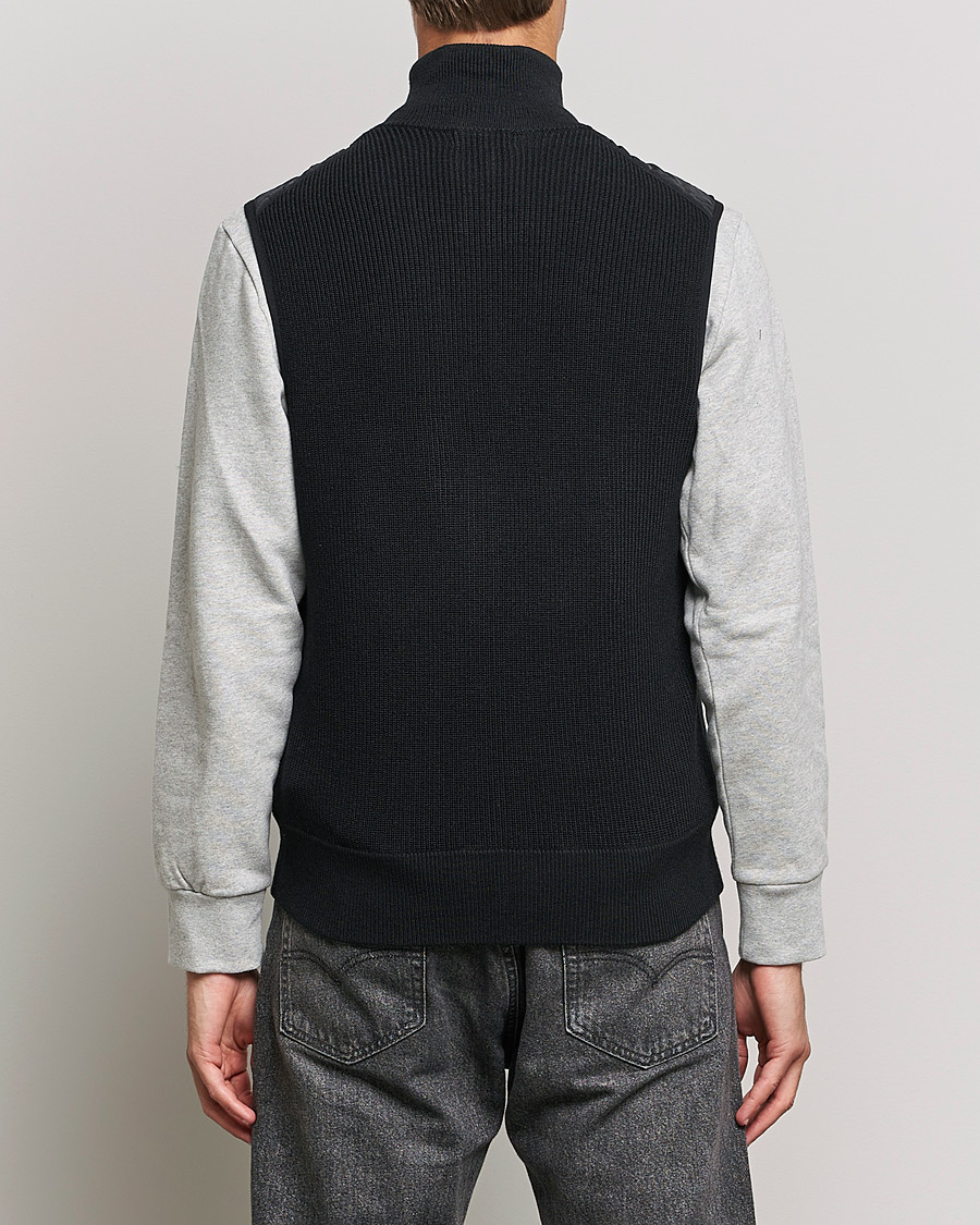 Herre | Trøjer | J.Lindeberg | Becket Knitted Hybrid Zip Vest Black