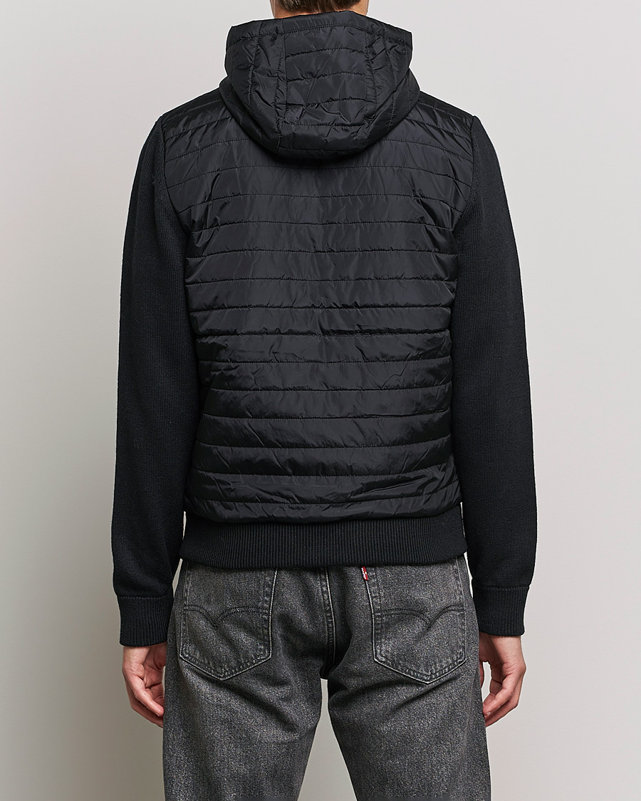 Herre | Trøjer | J.Lindeberg | Pierre Knitted Hybrid Full Zip Hood Black