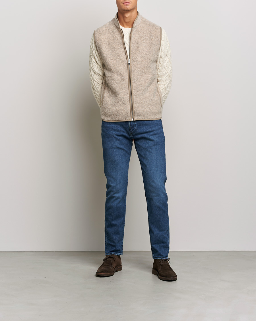 Herre | Trøjer | J.Lindeberg | Duncan Wool Fleece Vest Tiger Brown