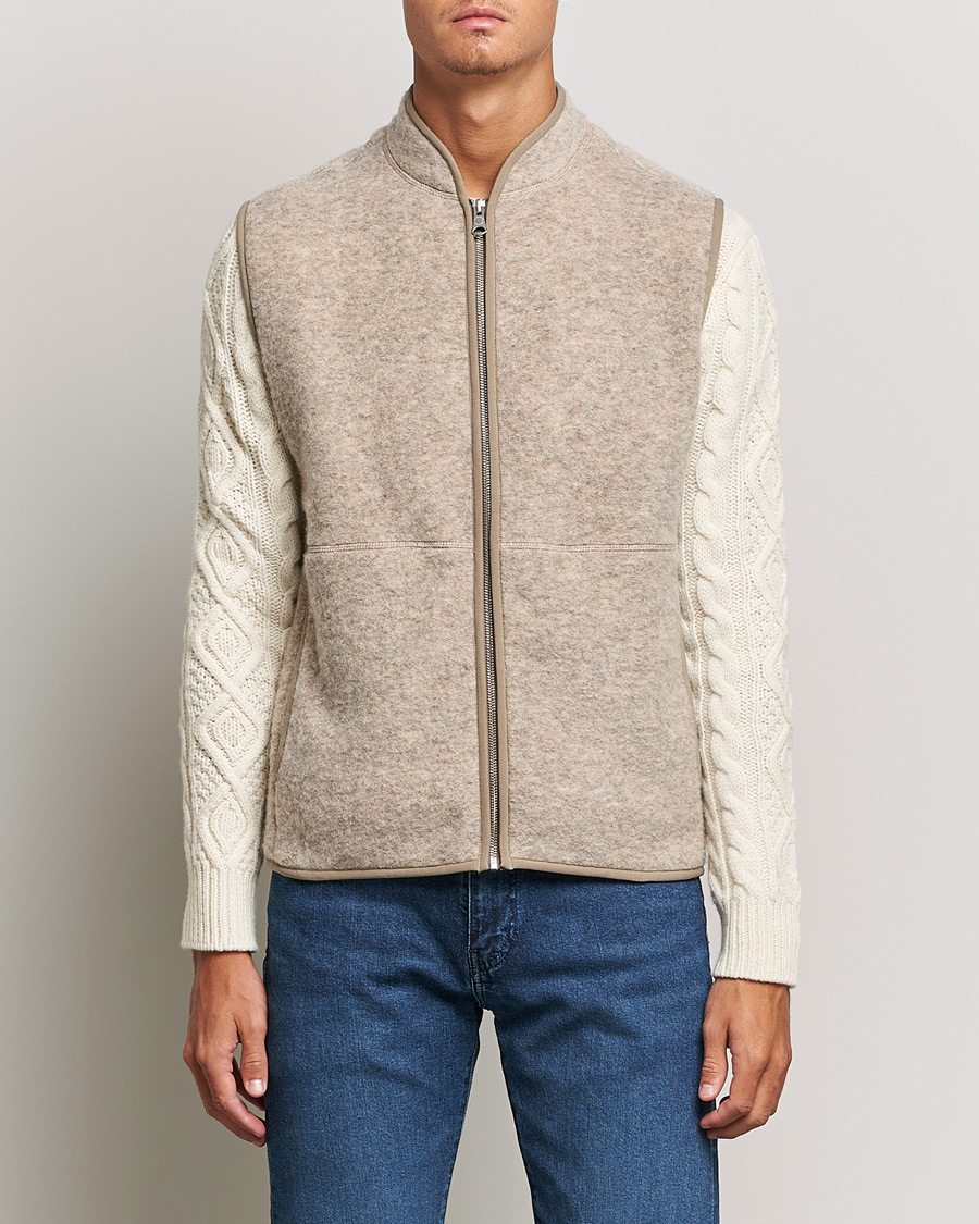 Herre | Trøjer | J.Lindeberg | Duncan Wool Fleece Vest Tiger Brown