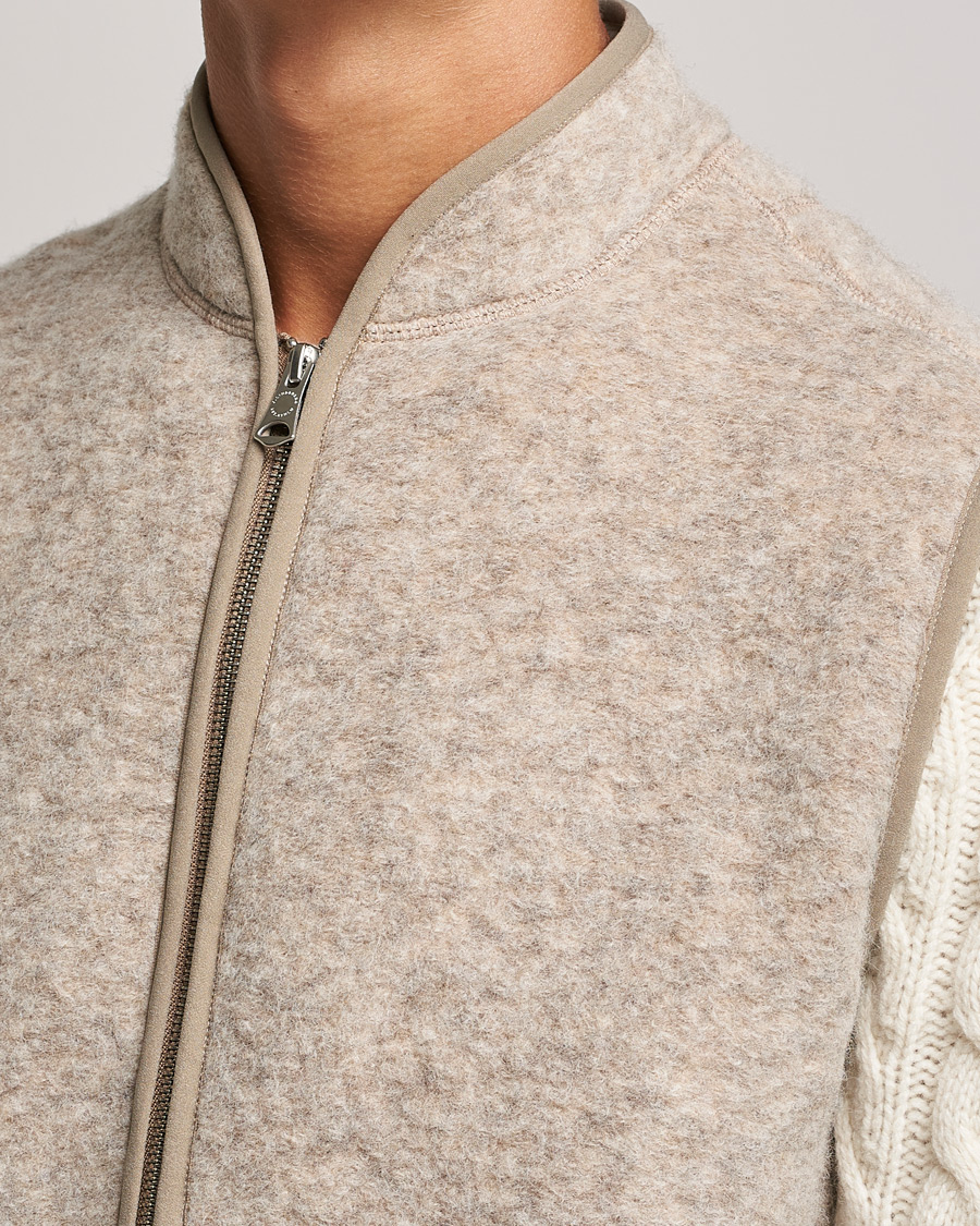 Herre | Trøjer | J.Lindeberg | Duncan Wool Fleece Vest Tiger Brown