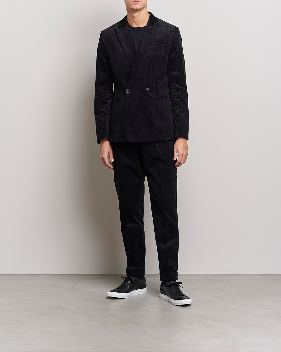 Herre | Bukser | J.Lindeberg | Gordon Pleated Corduroy Trousers Black