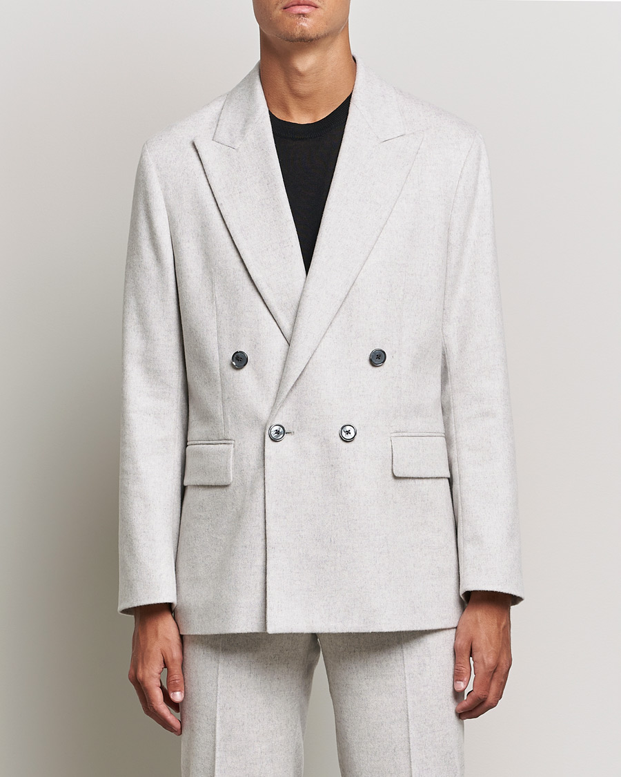 Herre | Blazere & jakker | J.Lindeberg | David Carded Wool Flannel DB Blazer Micro Chip