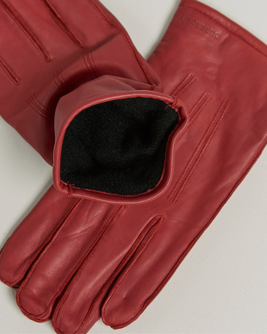 Herre | J.Lindeberg | J.Lindeberg | Milo Leather Glove Fired Brick
