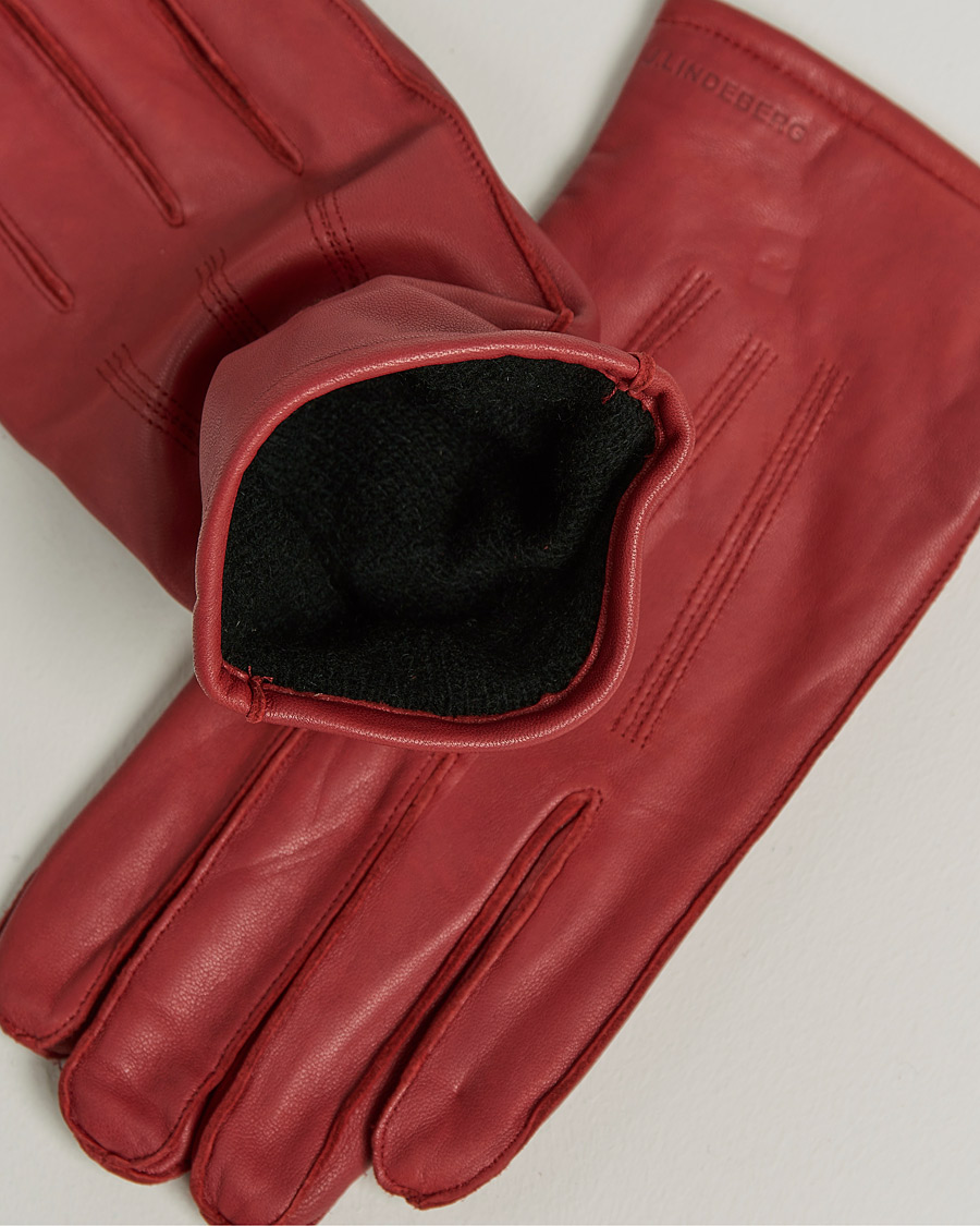 Herre | J.Lindeberg Milo Leather Glove Fired Brick | J.Lindeberg | Milo Leather Glove Fired Brick