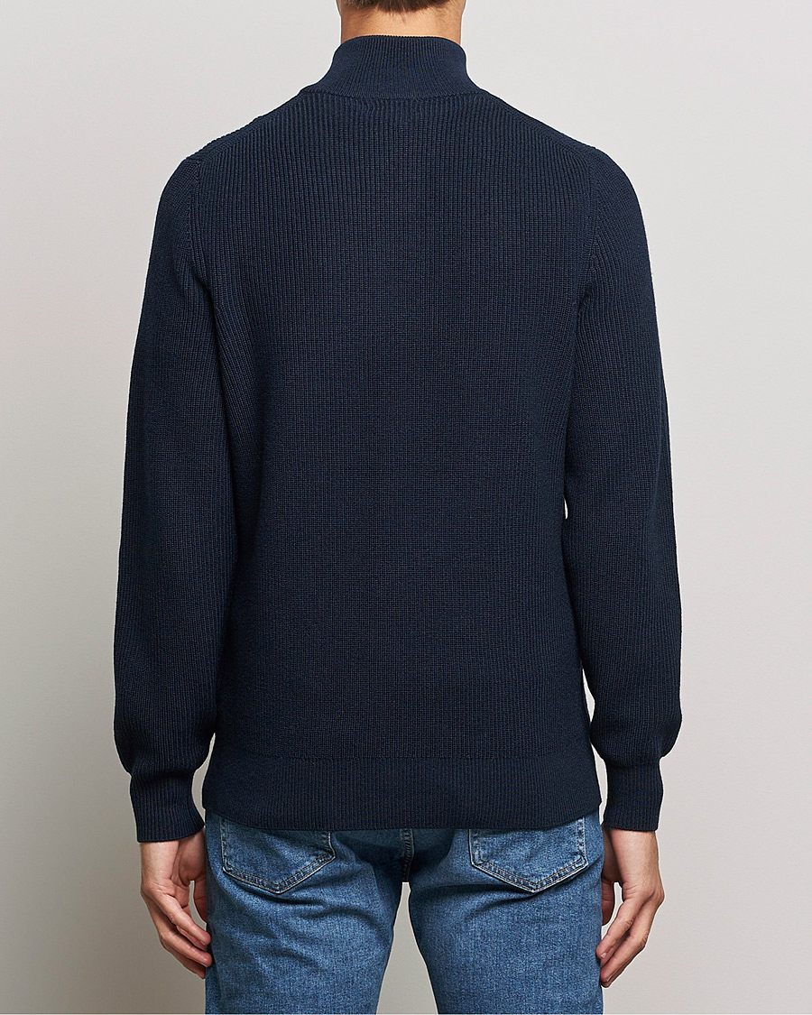 Herre | Trøjer | J.Lindeberg | Diamond Knitted Zip Sweater Navy