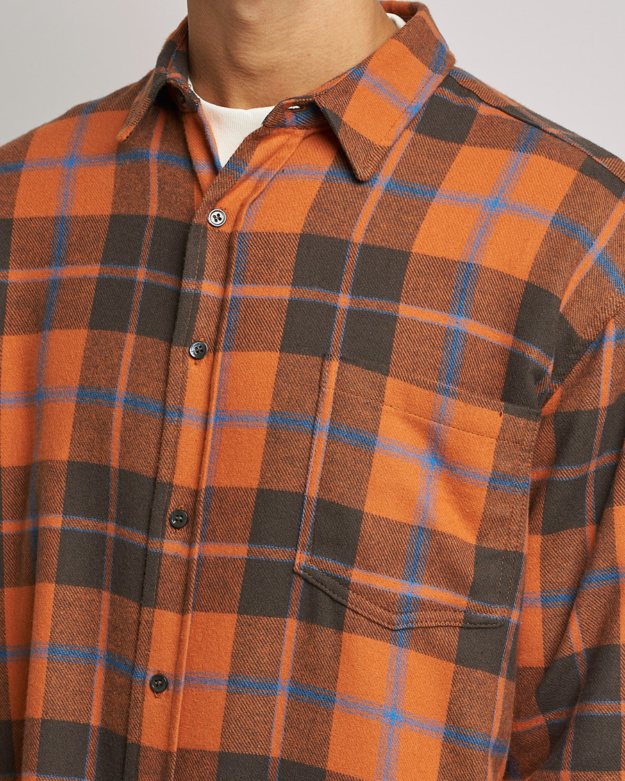 Herre | Skjorter | Jeanerica | Come Checked Flannel Shirt Burnt Orange
