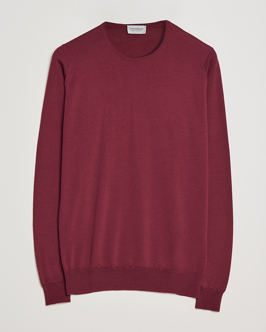 Herre | Trøjer | John Smedley | Lundy Extra Fine Merino Crew Neck Bordeaux