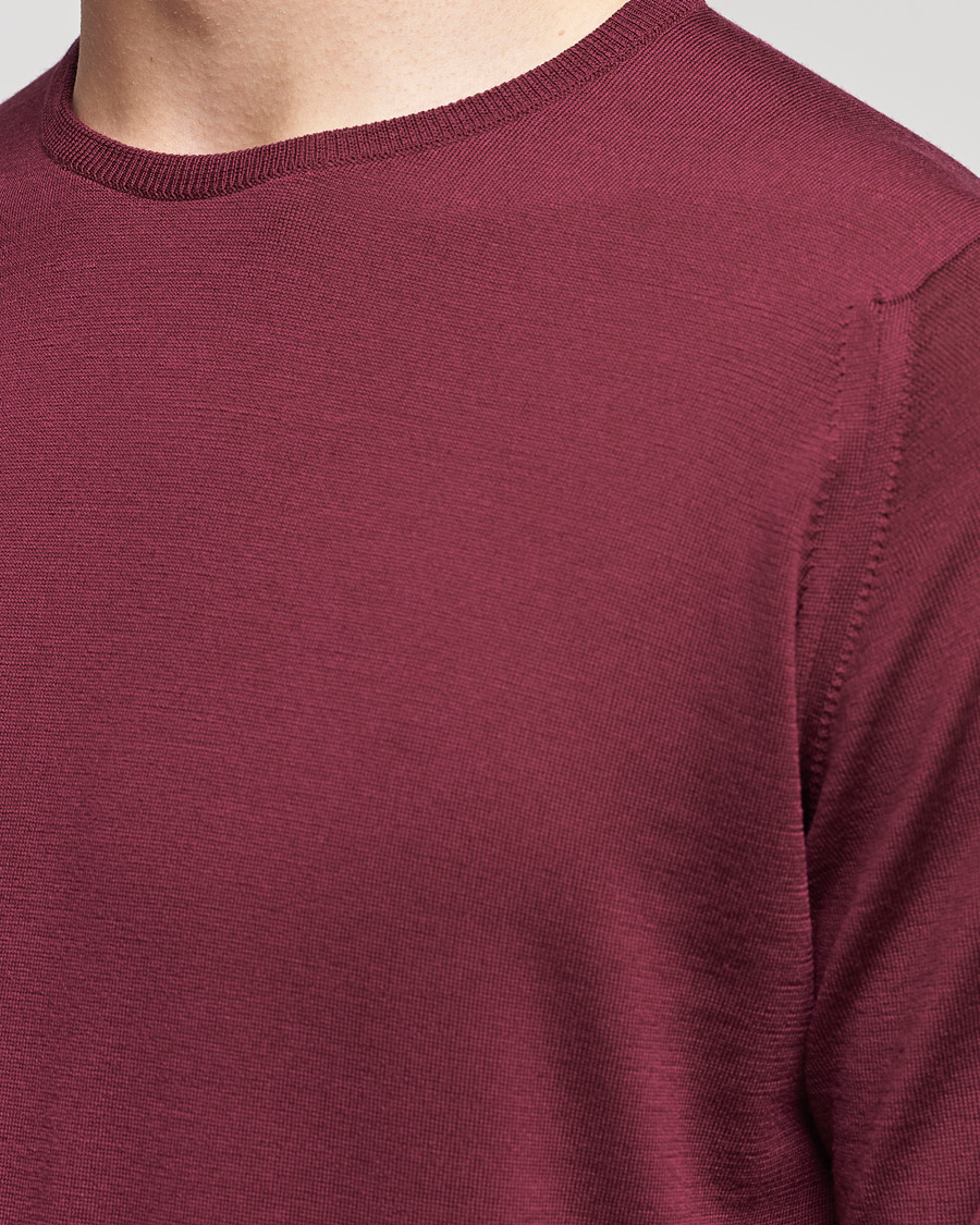 Herre | Trøjer | John Smedley | Lundy Extra Fine Merino Crew Neck Bordeaux
