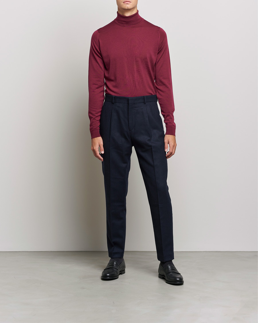 Herre | Trøjer | John Smedley | Cherwell Extra Fine Merino Rollneck Bordeaux