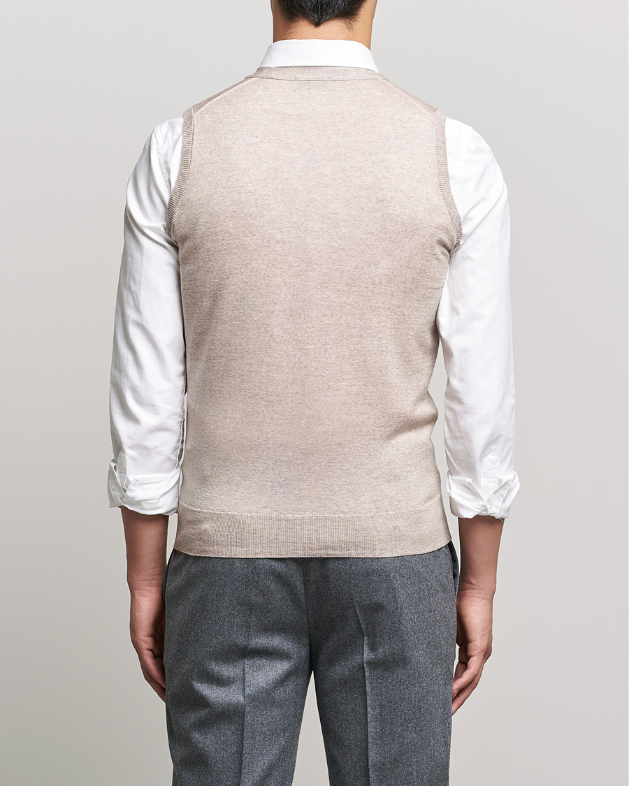 Herre | Trøjer | John Smedley | Huntswood Slim Fit Waistcoat Soft Fawn