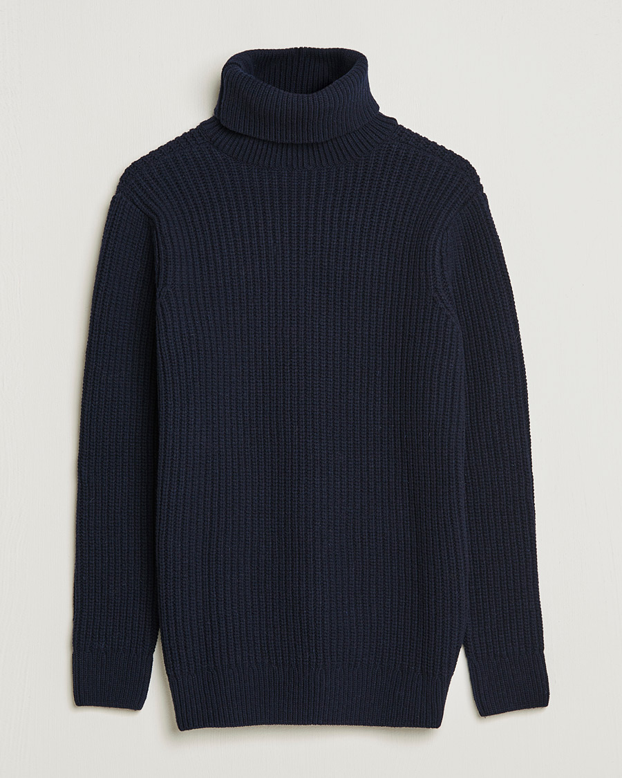 Herre | Trøjer | Armor-lux | Pull Col Montant Wool Sweater Navy