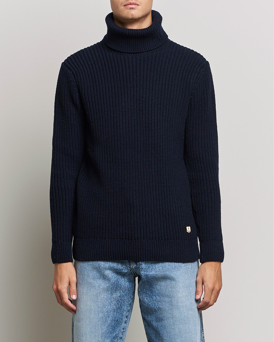Herre | Trøjer | Armor-lux | Pull Col Montant Wool Sweater Navy