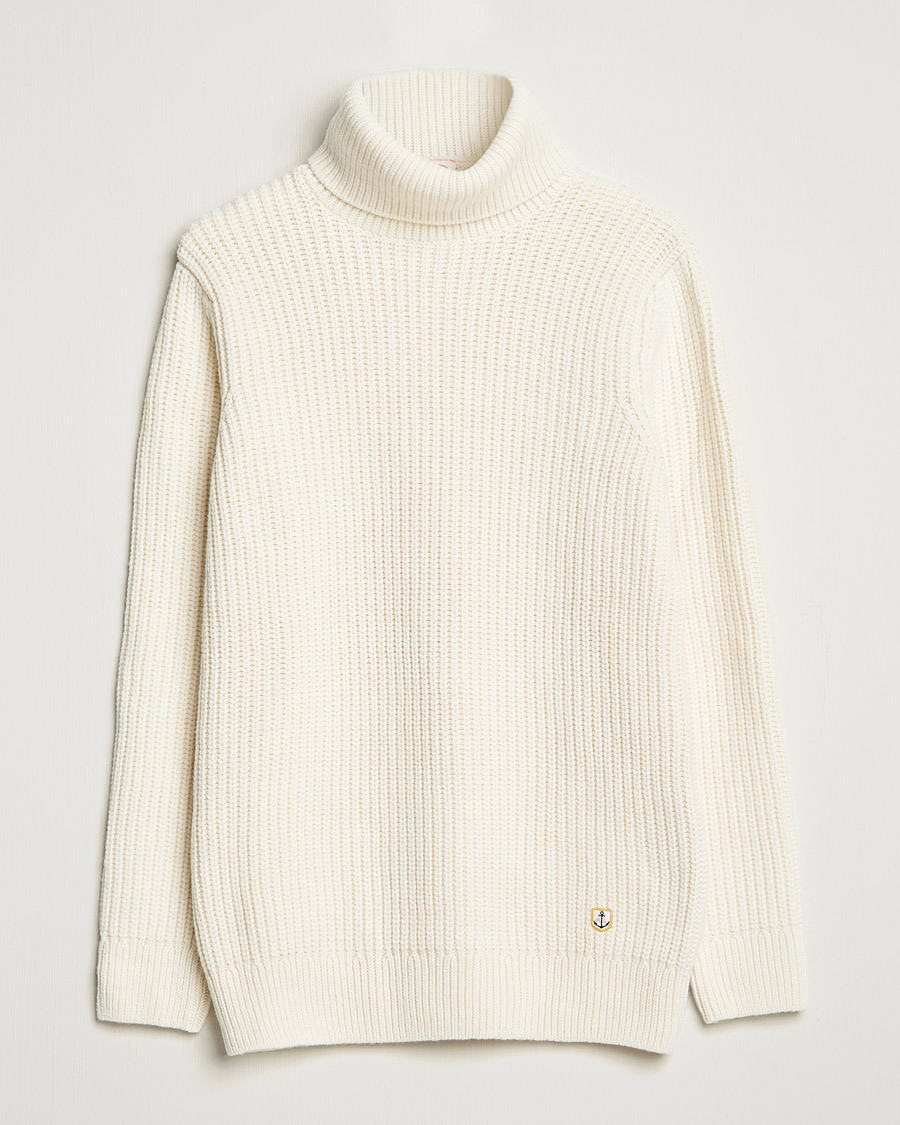 Herre | Trøjer | Armor-lux | Pull Col Montant Wool Sweater Off White