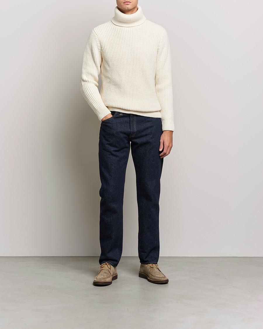 Herre | Trøjer | Armor-lux | Pull Col Montant Wool Sweater Off White