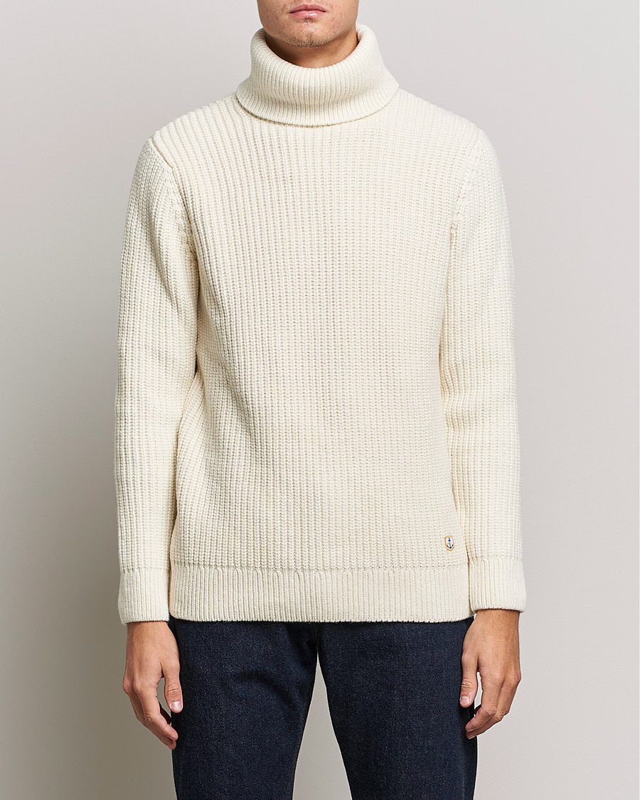 Herre | Trøjer | Armor-lux | Pull Col Montant Wool Sweater Off White