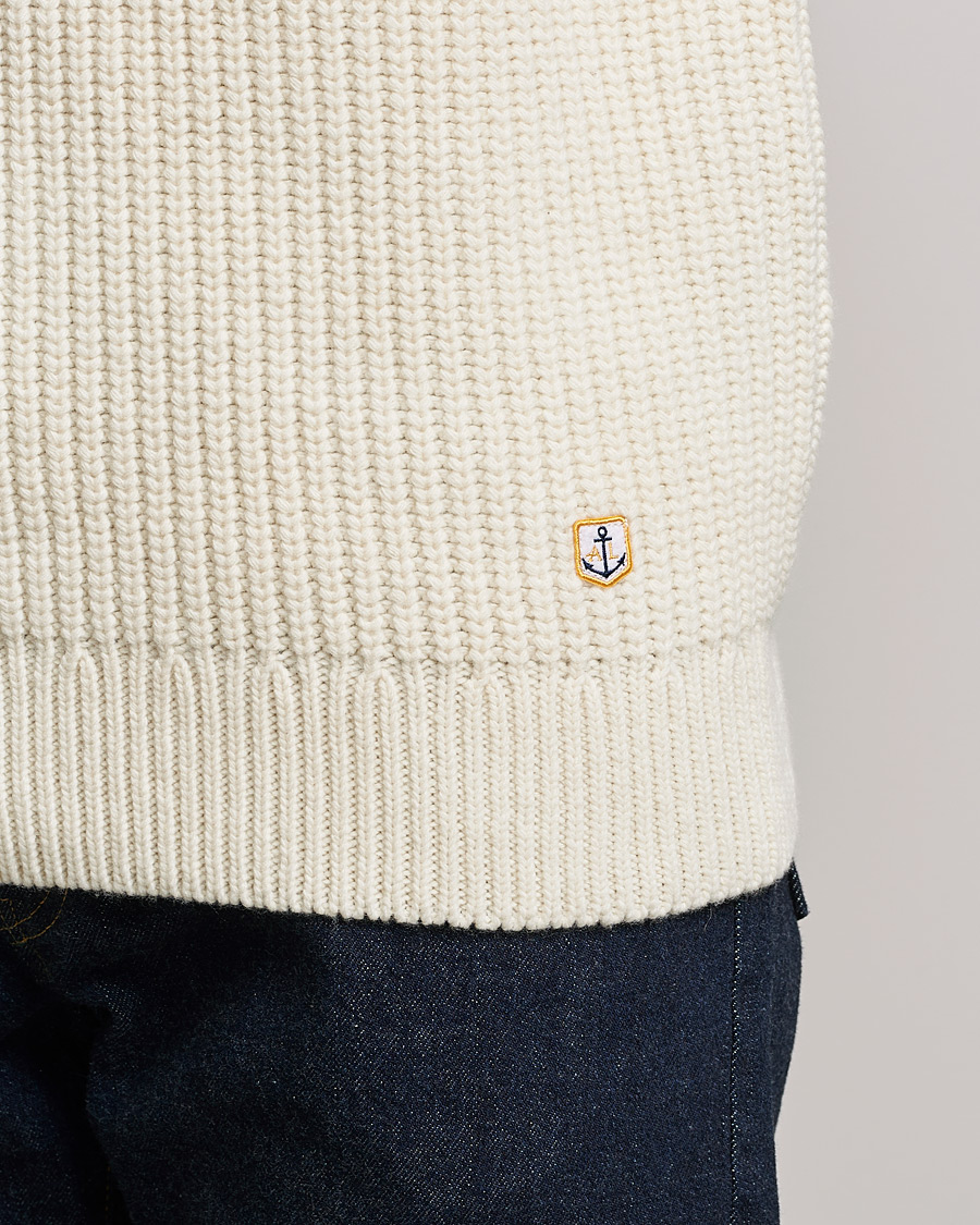 Herre | Trøjer | Armor-lux | Pull Col Montant Wool Sweater Off White