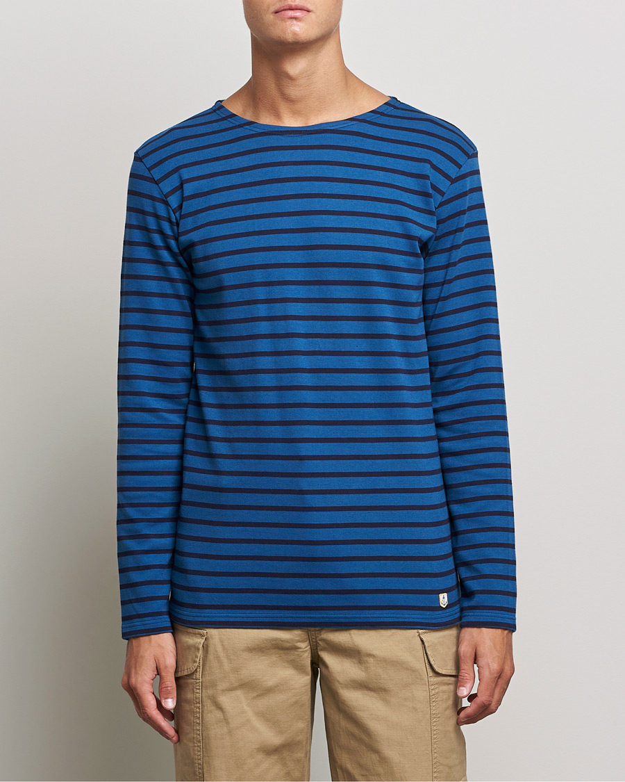 Herre | Langærmede t-shirts | Armor-lux | Houat Héritage Stripe Longsleeve T-shirt  Navy/Blue