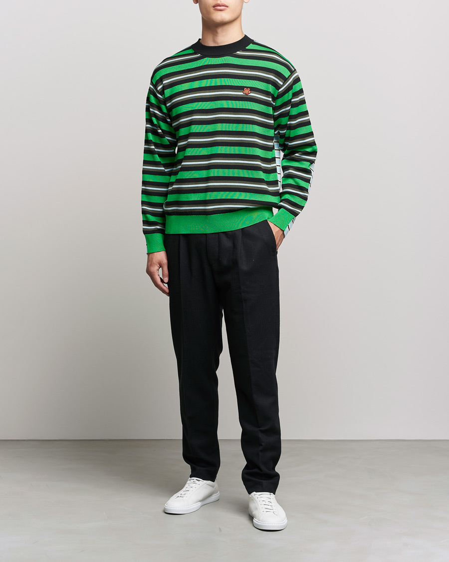 Herre | Trøjer | KENZO | Stripes Wool Knitted Jumper Grass Green