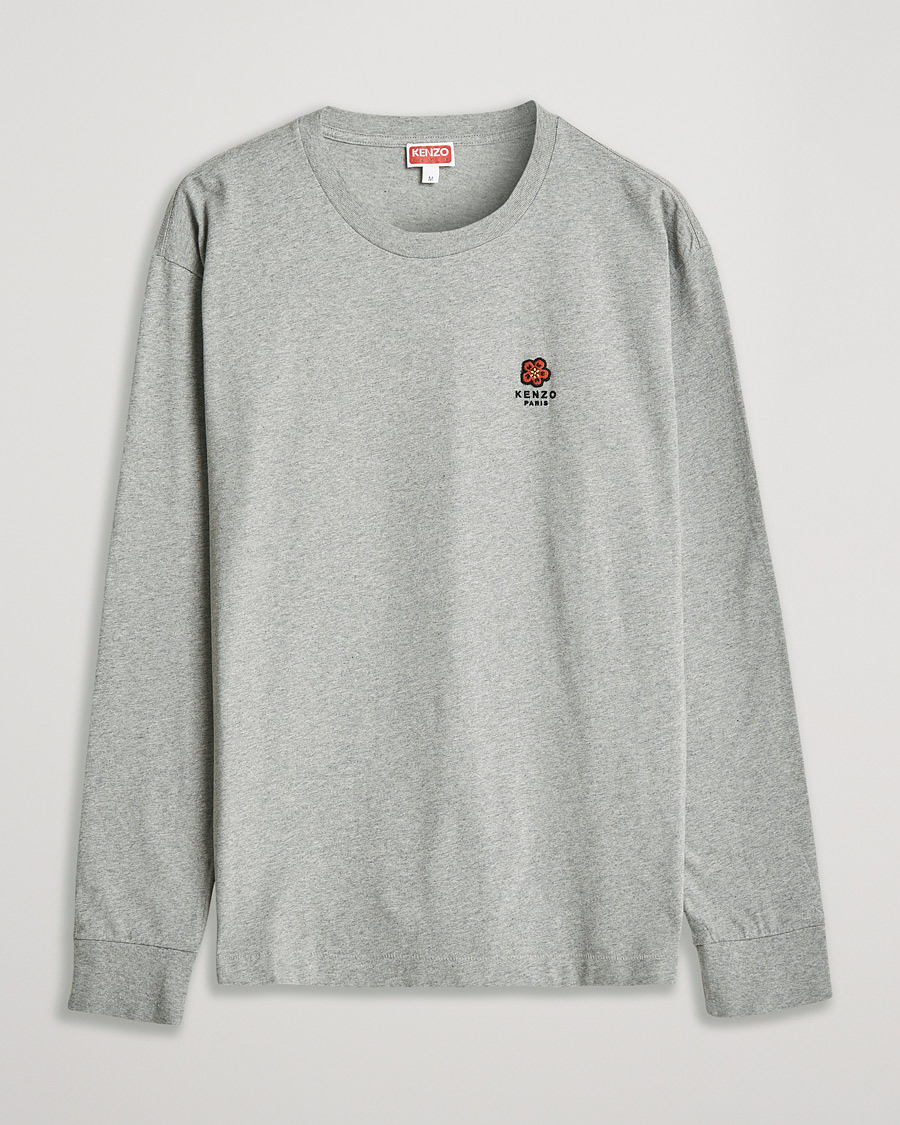 Herre | T-Shirts | KENZO | Logo Classic Long Sleeve Tee Pearl Grey