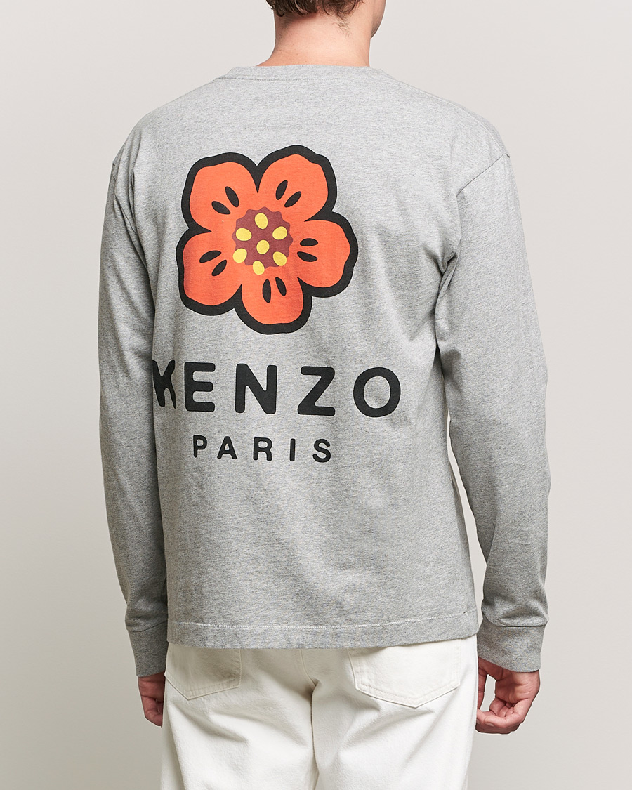 Herre | T-Shirts | KENZO | Logo Classic Long Sleeve Tee Pearl Grey