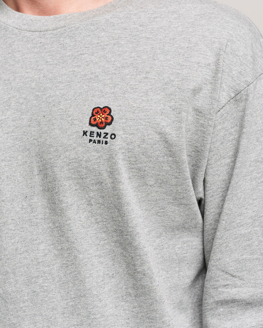 Herre | T-Shirts | KENZO | Logo Classic Long Sleeve Tee Pearl Grey