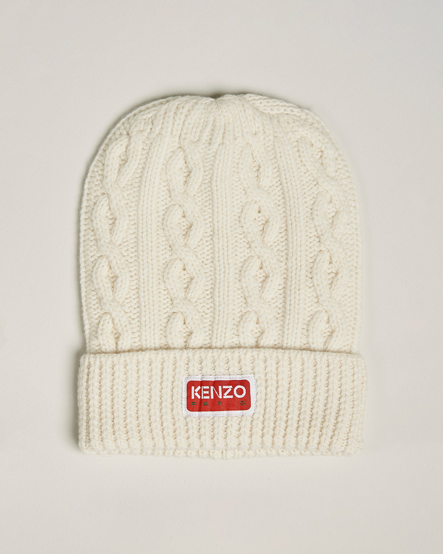 Herre | KENZO Wool Beanie Off White | KENZO | Wool Beanie Off White