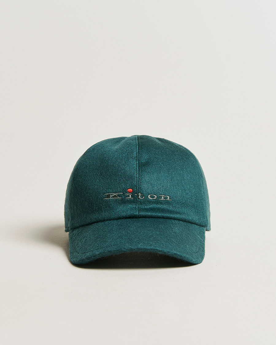 Herre | Kiton Cashmere Baseball Cap Dark Green | Kiton | Cashmere Baseball Cap Dark Green
