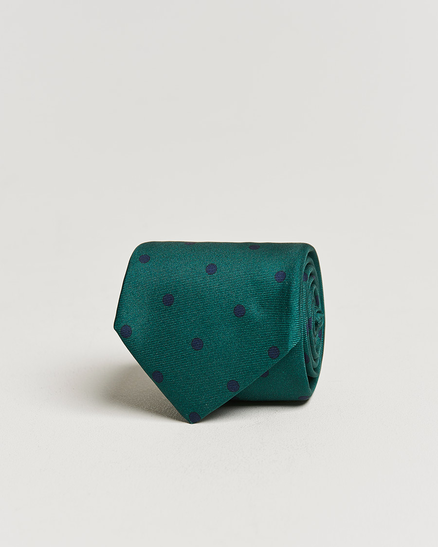 Herre | Kiton Printed Dots Silk Tie Green | Kiton | Printed Dots Silk Tie Green