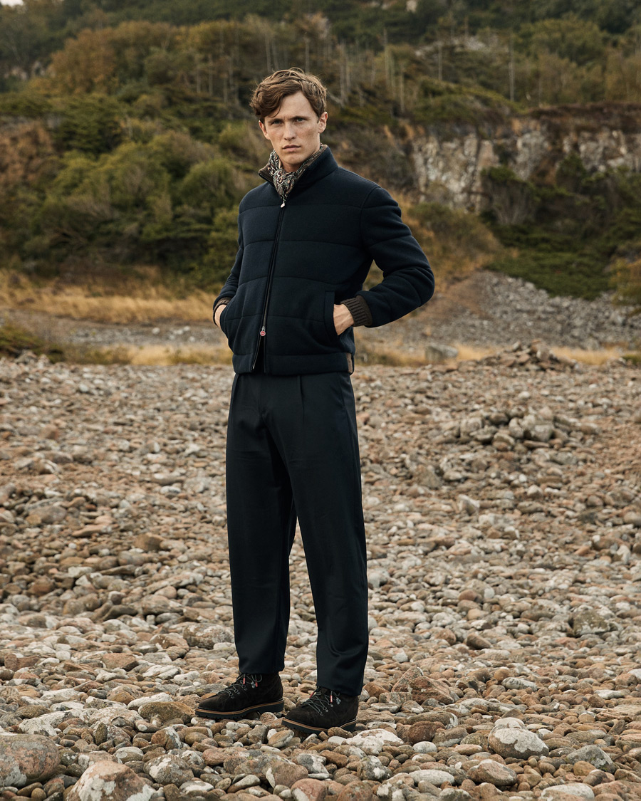 Herre | Jakker | Kiton | Pile Cashmere Down Jacket Navy