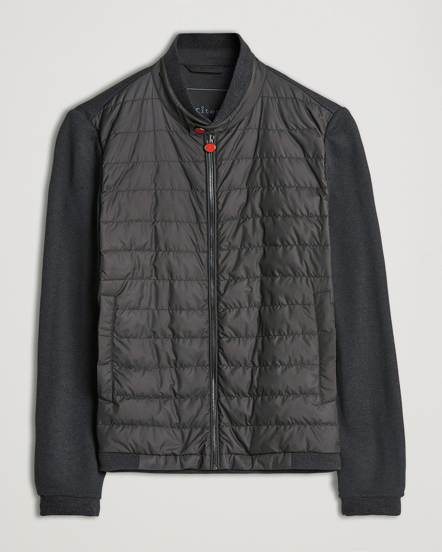 Herre | Jakker | Kiton | Cotton/Cashmere Hybrid Jacket Charcoal