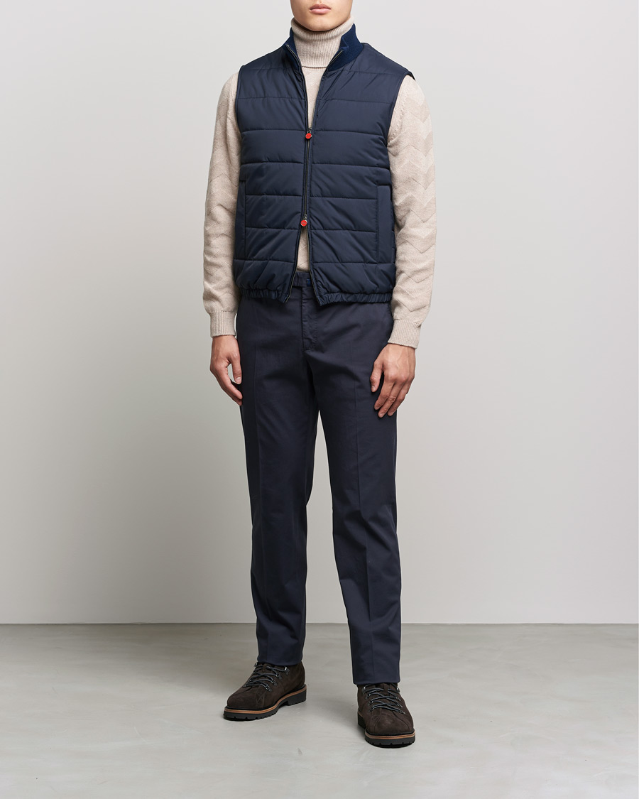 Herre | Jakker | Kiton | Nylon Down Vest Navy