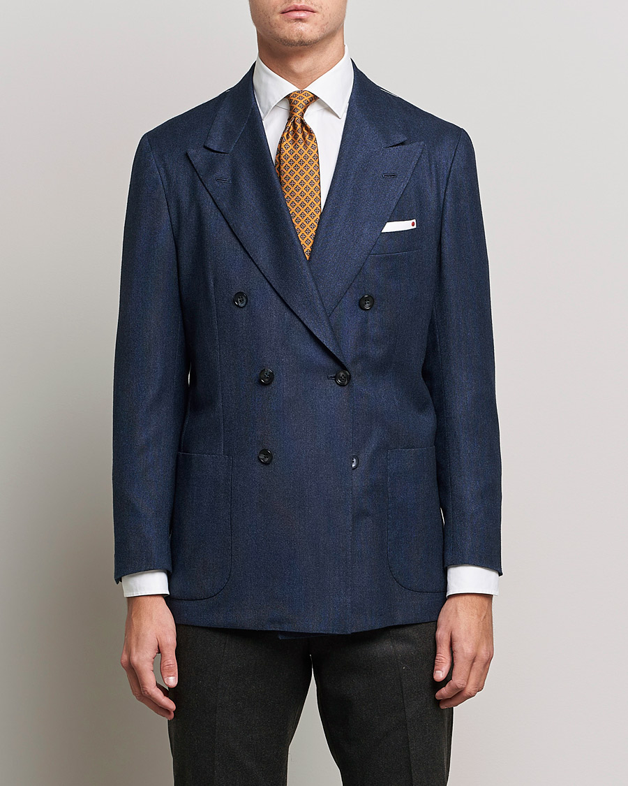 Herre | Blazere & jakker | Kiton | Wool/Cashmere Hopsack DB Blazer Navy