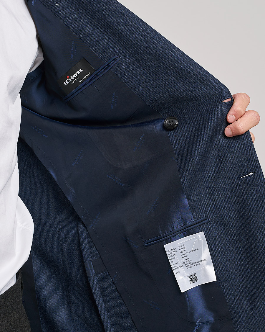 Herre | Blazere & jakker | Kiton | Wool/Cashmere Hopsack DB Blazer Navy