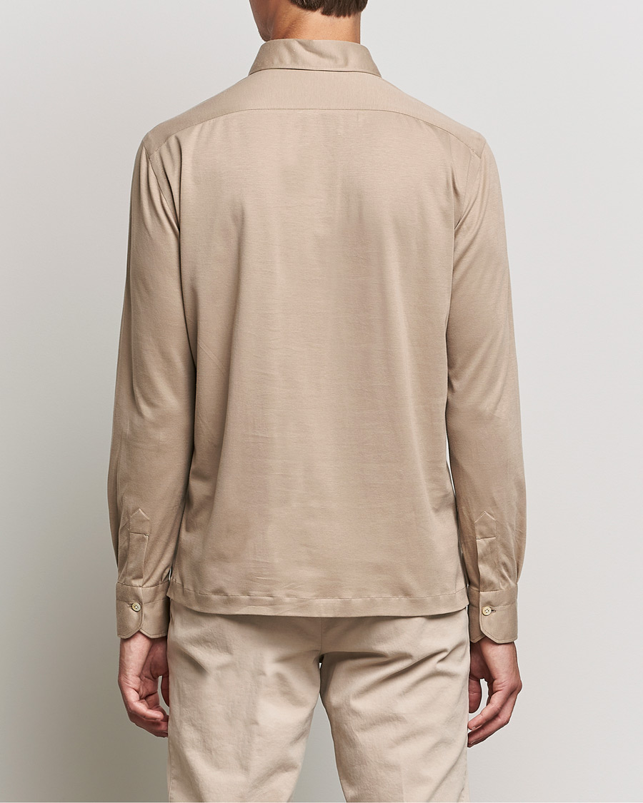 Herre | Trøjer | Kiton | Long Sleeve Polo Shirt Beige