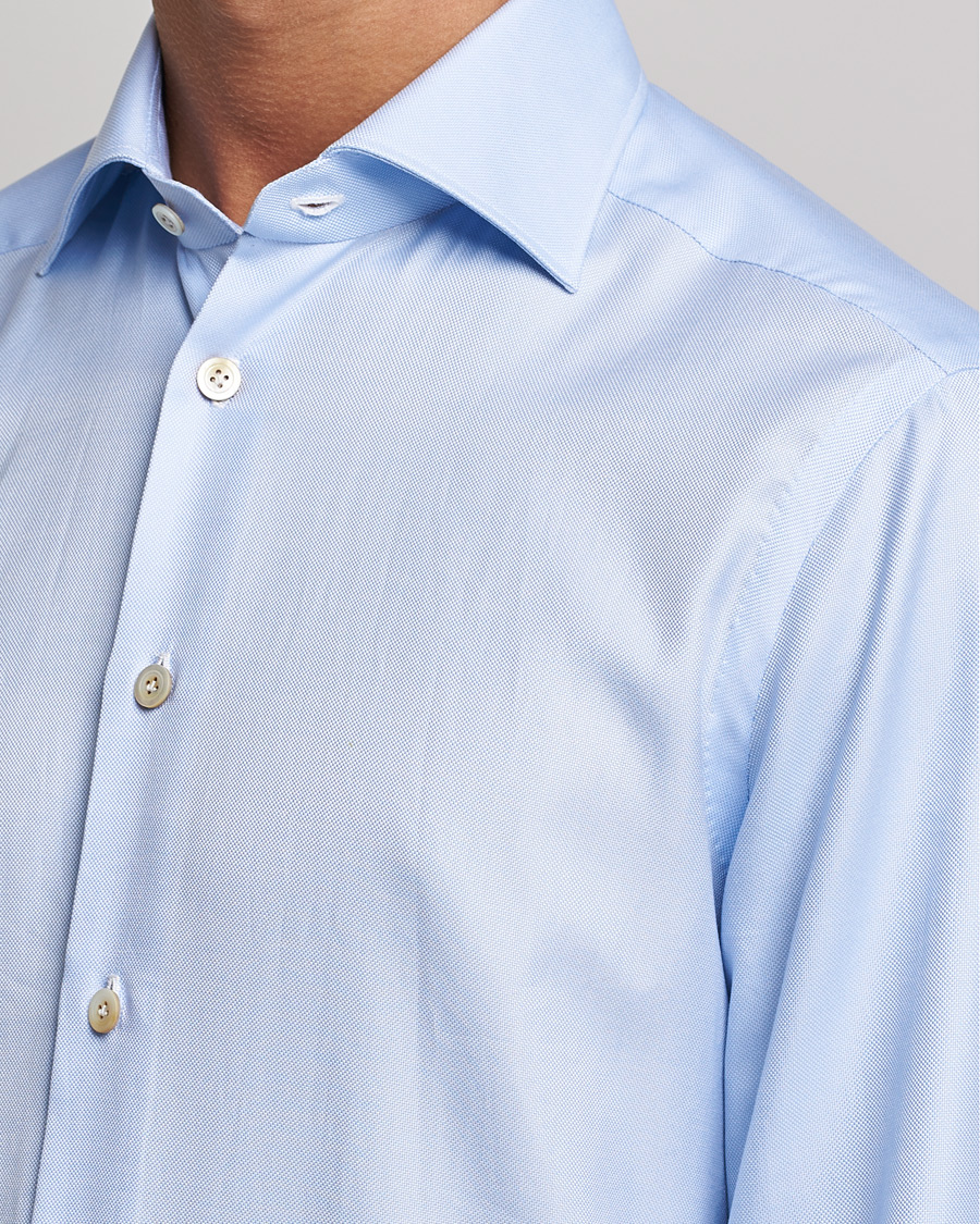 Herre | Skjorter | Kiton | Slim Fit Royal Oxford Shirt Light Blue