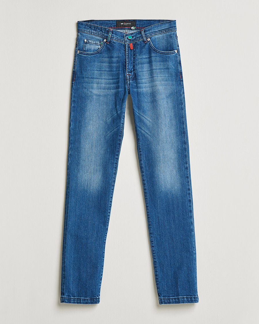 Herre | Jeans | Kiton | Slim Fit Stretch Jeans Medium Blue Wash