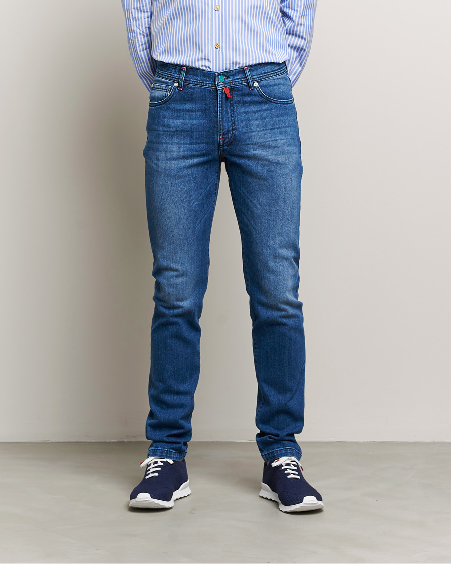 Herre | Luxury Brands | Kiton | Slim Fit Stretch Jeans Medium Blue Wash