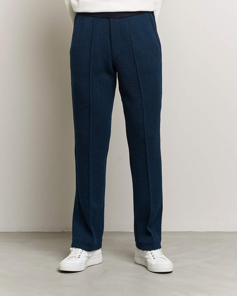 Herre | Drawstringbukser  | Missoni | Zig Zag Knitted Trousers Navy