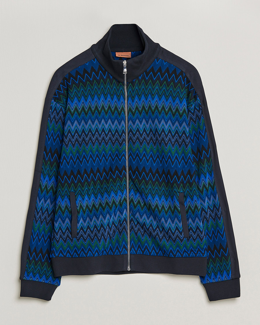Herre | Trøjer | Missoni | Chevron Full Zip Sweater Navy