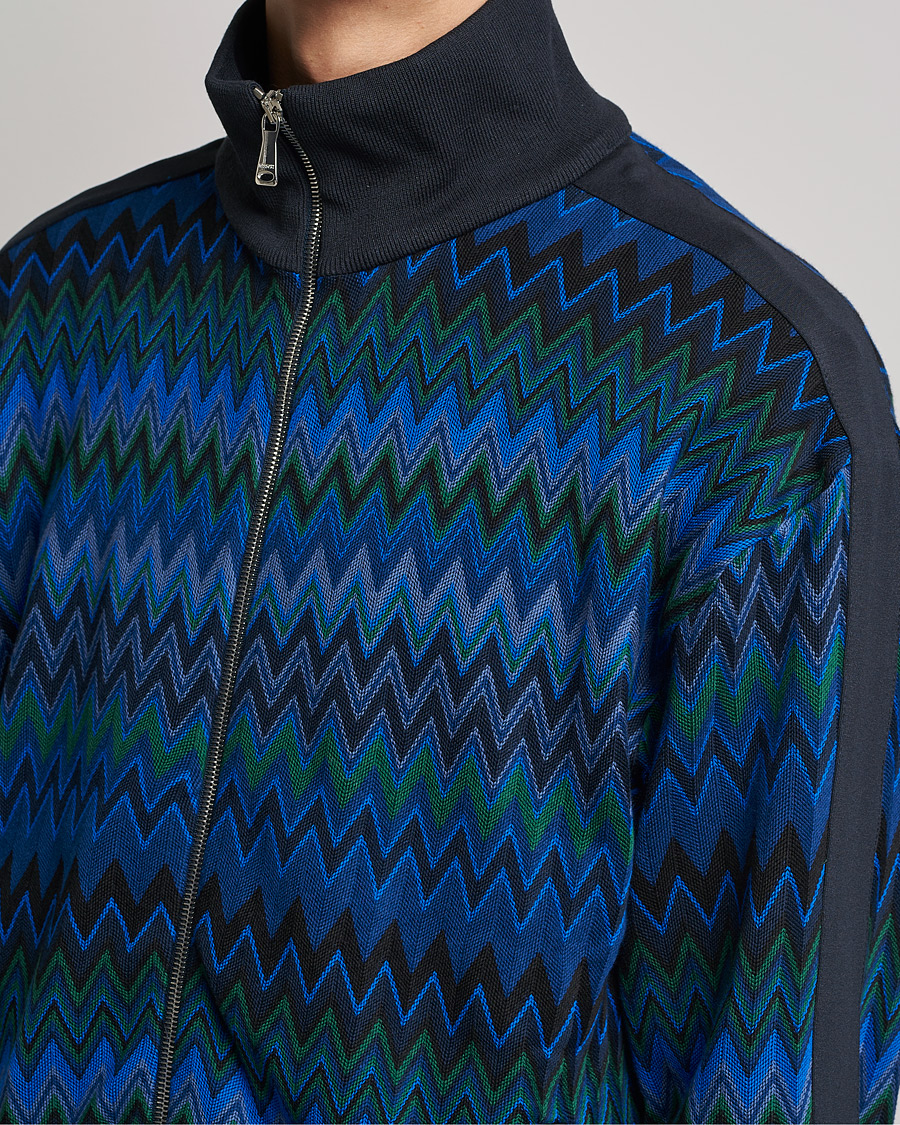 Herre | Trøjer | Missoni | Chevron Full Zip Sweater Navy